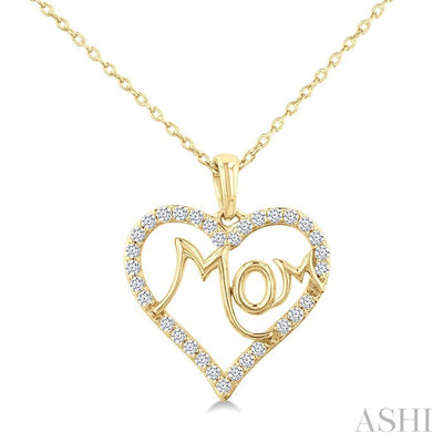 Mom Heart Shape Diamond Fashion Pendant