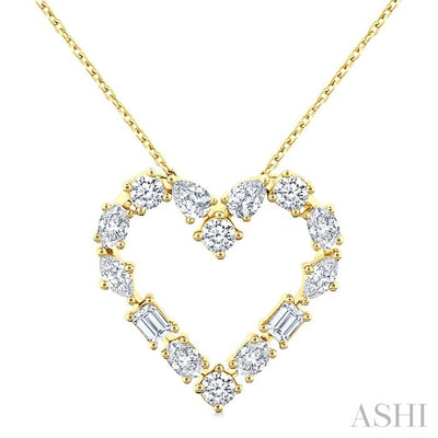 Heart Mixed Shape Diamond Fashion Pendant