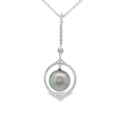 Tahitian Pearl & Diamond Pendant