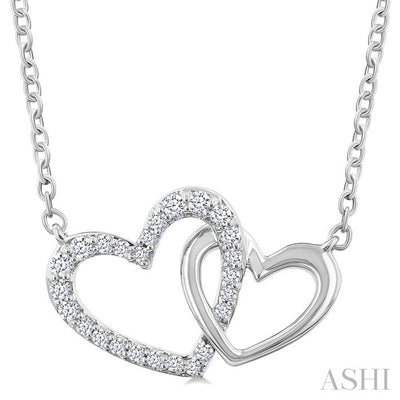Double Heart Shape Diamond Fashion Pendant