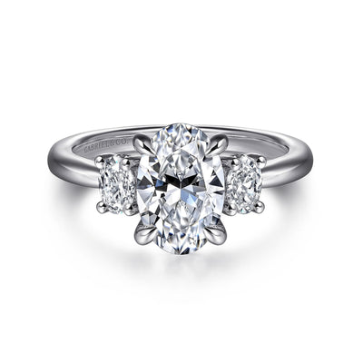 Oval Diamond Hidden Halo Engagement Ring