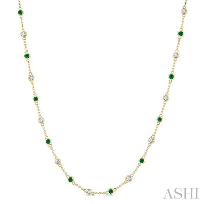 Gemstone & Diamond Station Necklace