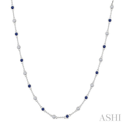 Gemstone & Diamond Station Necklace