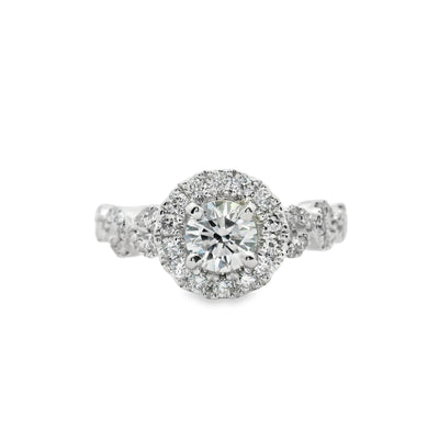 Round Diamond Halo Engagement Ring
