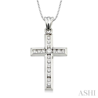 Channel Set Cross Diamond Fashion Pendant
