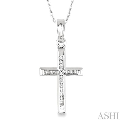 Channel Set Cross Diamond Fashion Pendant