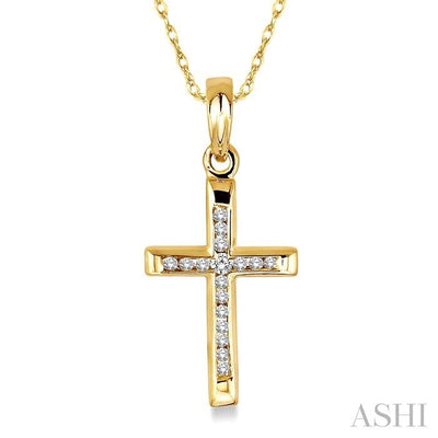 Channel Set Cross Diamond Fashion Pendant