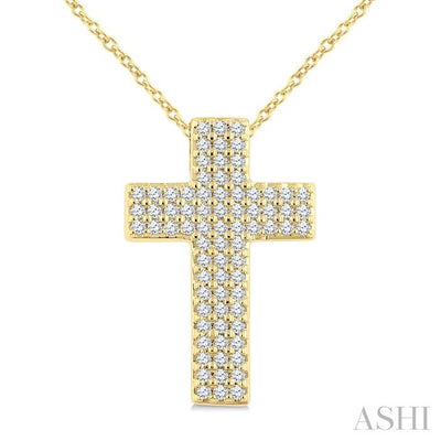Pave Set Cross Diamond Fashion Pendant