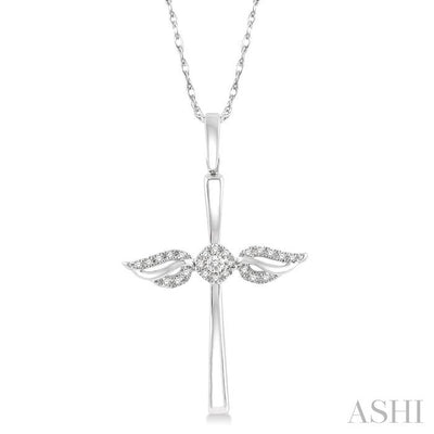 Angel Wings Cross Petite Diamond Fashion Pendant