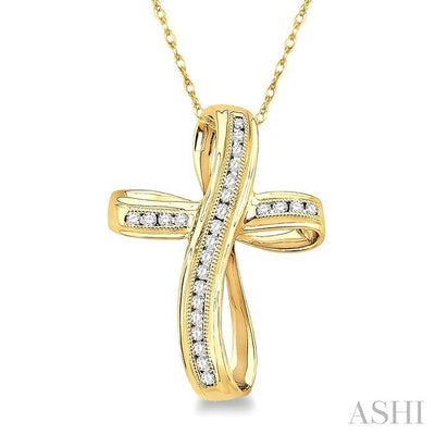 Channel Set Cross Diamond Fashion Pendant