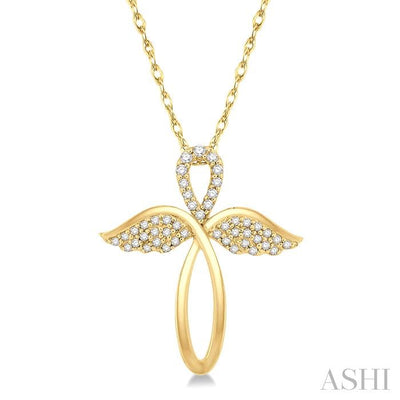 Angel Wings Cross Diamond Fashion Pendant