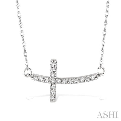 Sideway Cross Diamond Fashion Pendant