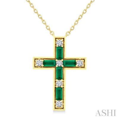 Cross Gemstone & Diamond Fashion Pendant