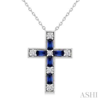 Cross Gemstone & Diamond Fashion Pendant
