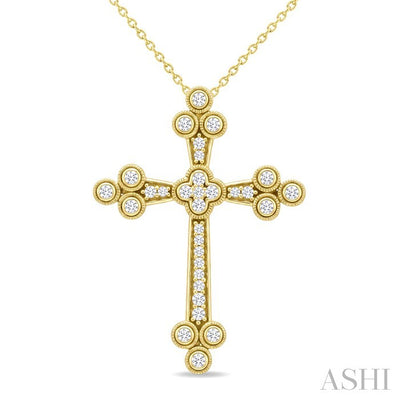 Clover Cross Diamond Fashion Pendant