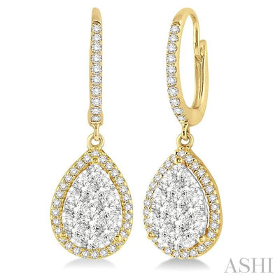 Pear Shape Halo Lovebright Essential Diamond Earrings