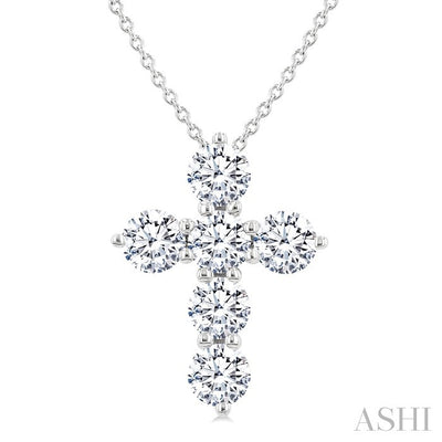 6 Stone Cross Diamond Fashion Pendant