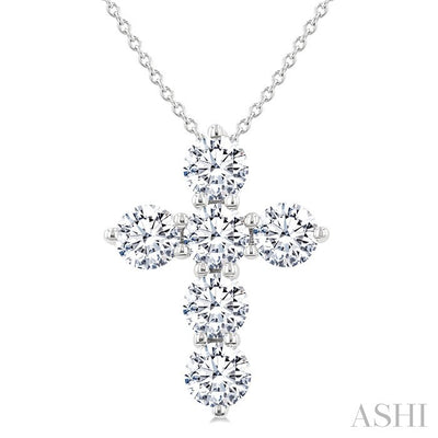 6 Stone Cross Diamond Fashion Pendant