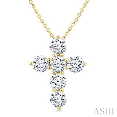 6 Stone Cross Diamond Fashion Pendant