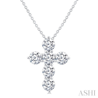 6 Stone Cross Diamond Fashion Pendant