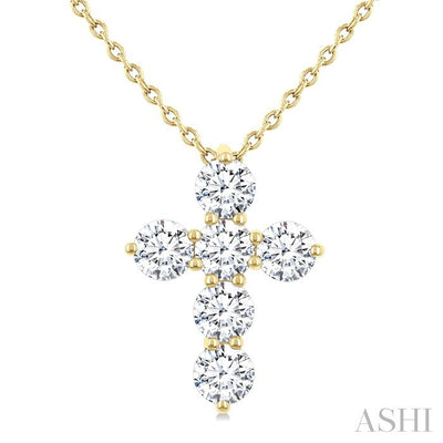 6 Stone Cross Diamond Fashion Pendant