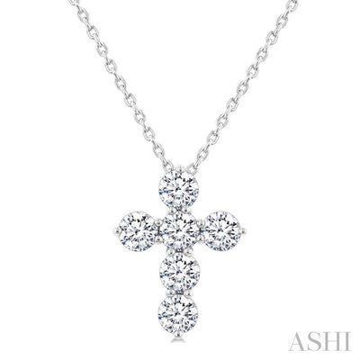 6 Stone Cross Diamond Fashion Pendant