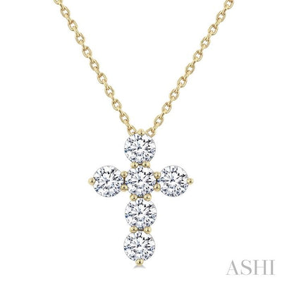 6 Stone Cross Diamond Fashion Pendant