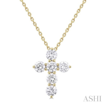 6 Stone Cross Diamond Fashion Pendant