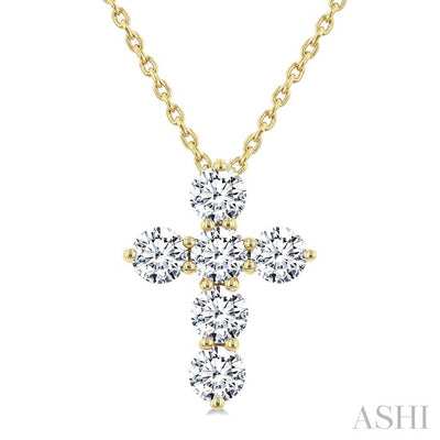 6 Stone Cross Diamond Fashion Pendant