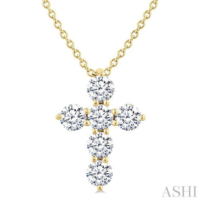 6 Stone Cross Diamond Fashion Pendant