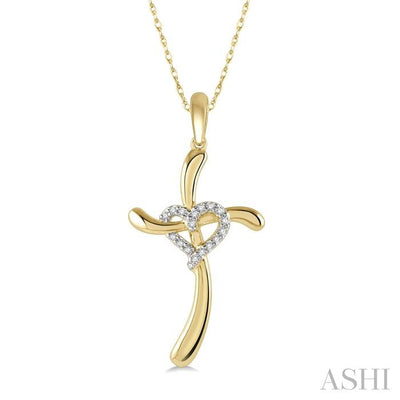 Cross & Heart Shape Diamond Fashion Pendant