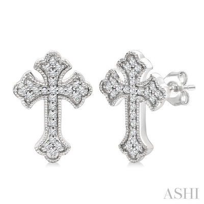 Cross Petite Diamond Fashion Earrings