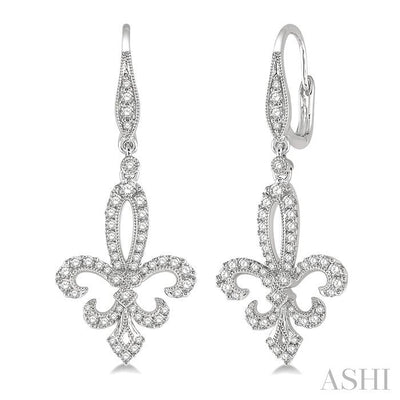 Fleur De Lis Diamond Earrings