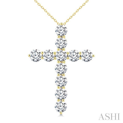 11 Stone Cross Diamond Fashion Pendant