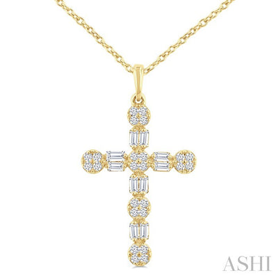 Cross Baguette Diamond Fashion Pendant
