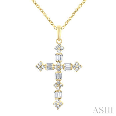 Cross Baguette Diamond Fashion Pendant