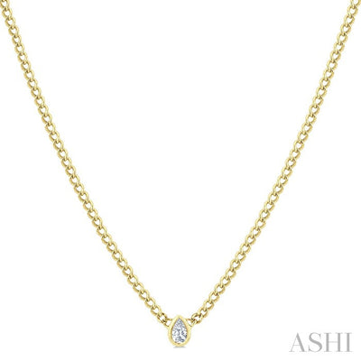 Pear Shape Bezel Curb & Cuban Diamond Fashion Necklace