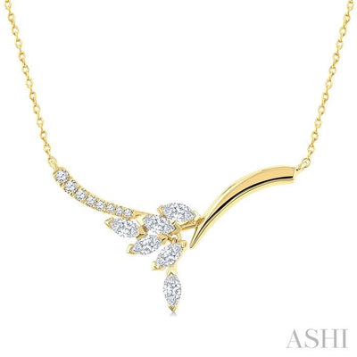 Floral Drop Diamond Fashion Necklace