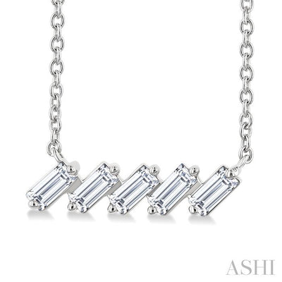 Baguette Diamond Bar Necklace