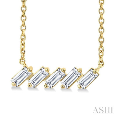 Baguette Diamond Bar Necklace