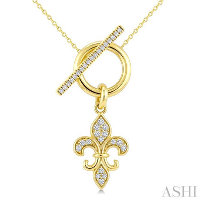 Fleur De Lis Toggle Diamond Fashion Necklace
