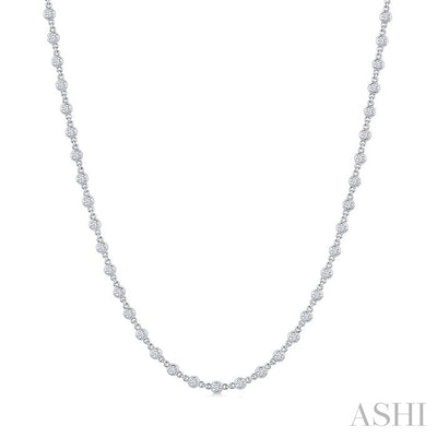 Bezel Set Diamond Station Necklace