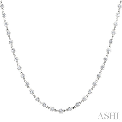 Bezel Set Diamond Station Necklace