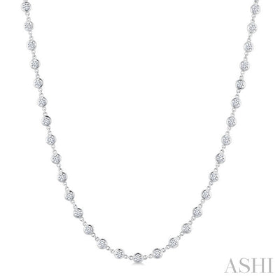 Bezel Set Diamond Station Necklace
