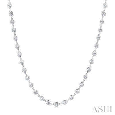 Bezel Set Diamond Station Necklace