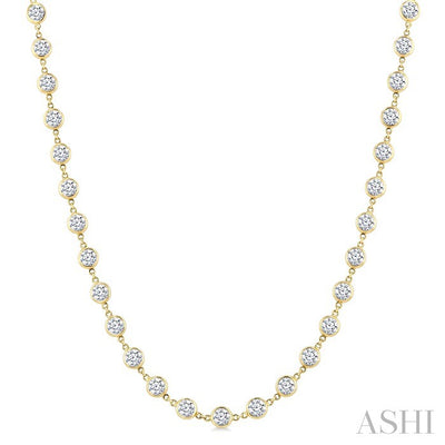 Bezel Set Diamond Station Necklace