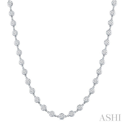 Bezel Set Diamond Station Necklace
