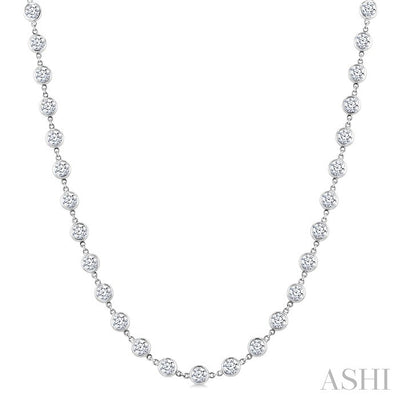 Bezel Set Diamond Station Necklace