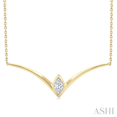 Marquise Shape Chevron Diamond Necklace