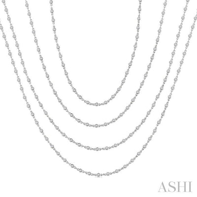 Bezel Set Layered Diamond Necklace